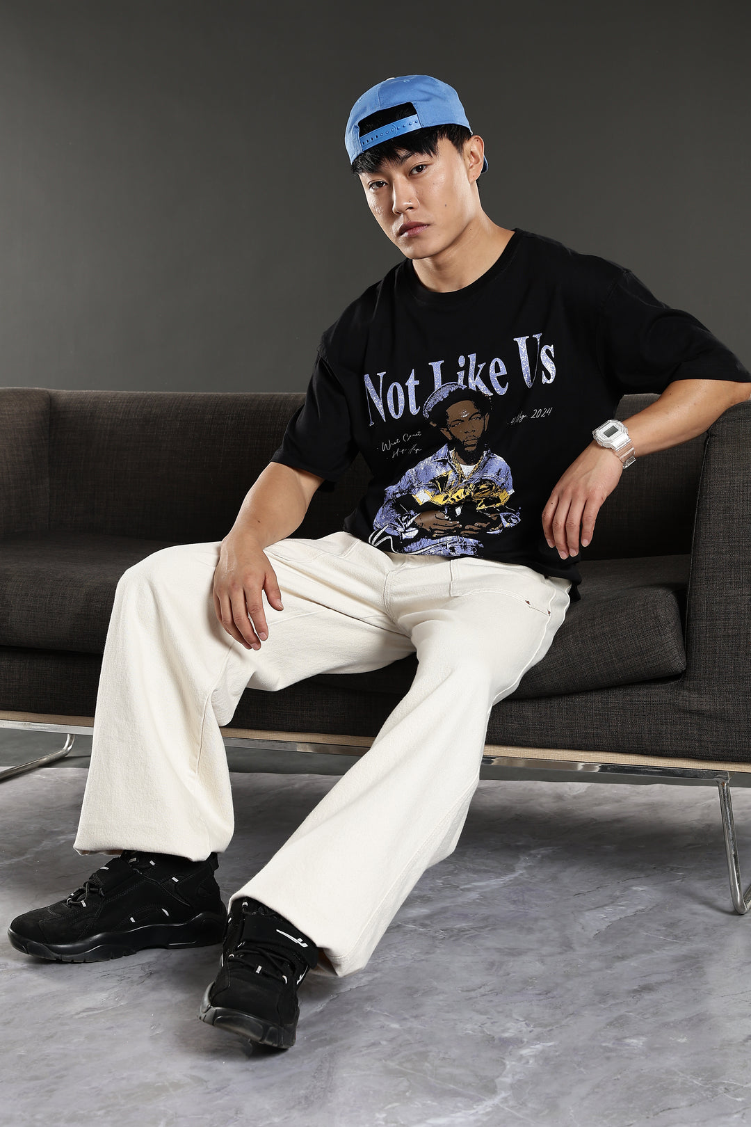 Not Like Us: Black Oversized T-shirt