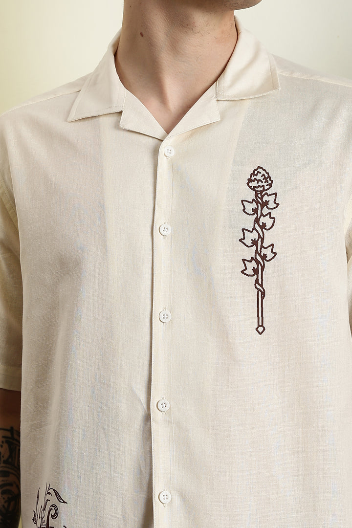 Mythical: Linen Cream Cuban shirt