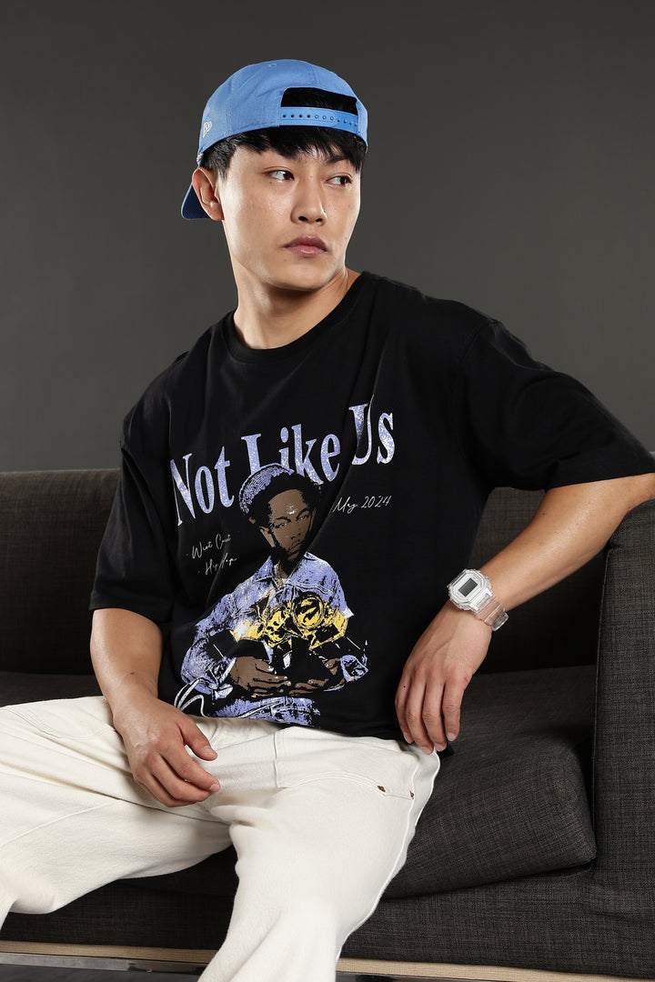Not Like Us: Black Oversized T-shirt