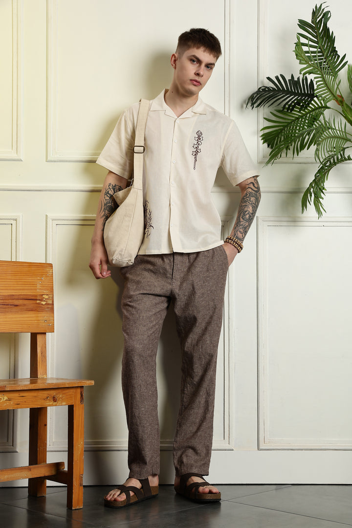 Mythical: Linen Cream Cuban shirt
