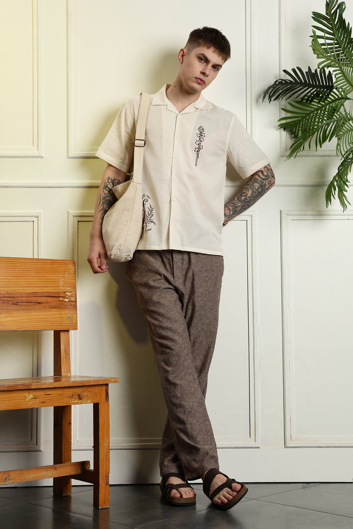 Mythical: Linen Cream Cuban shirt