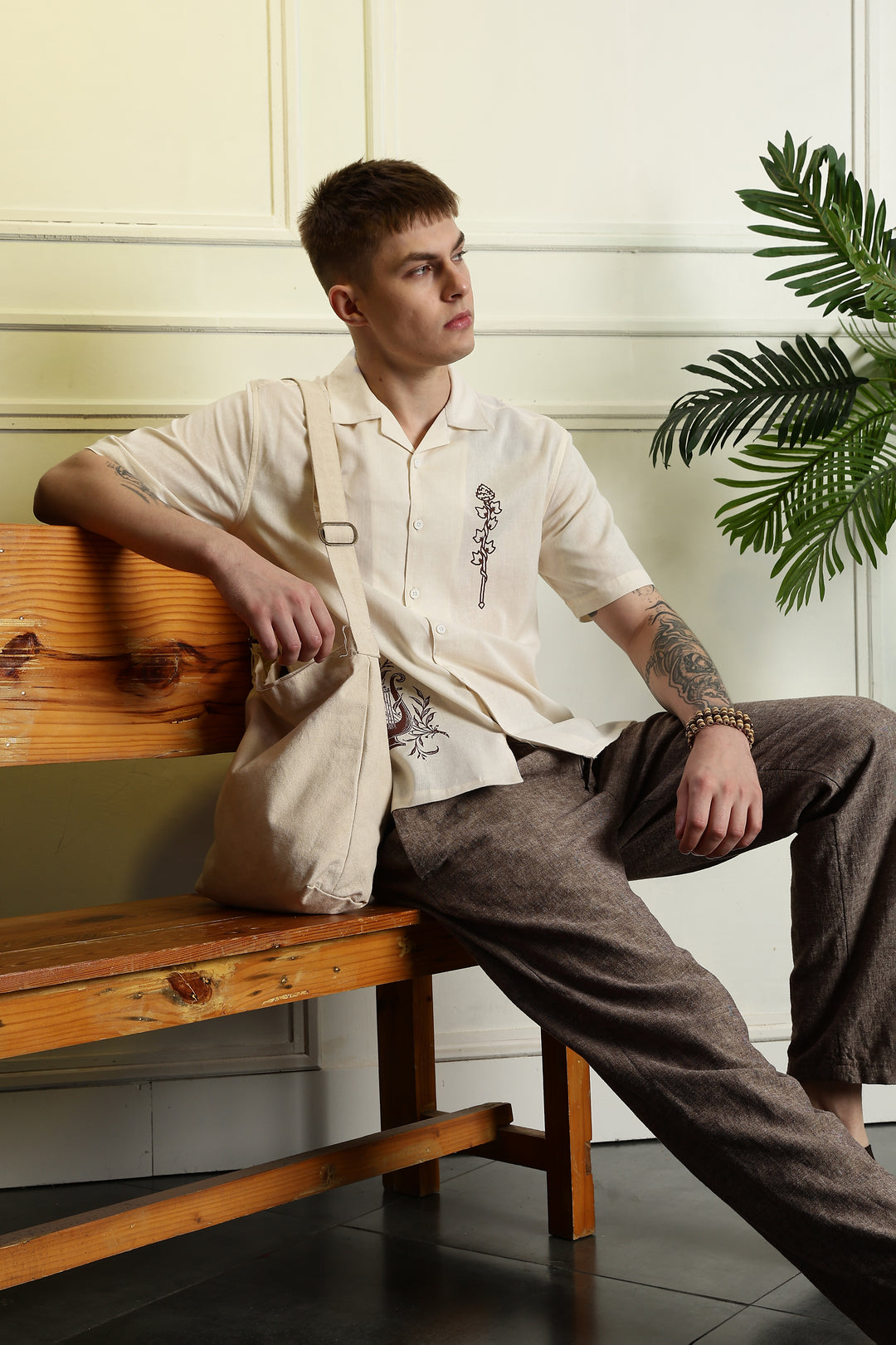 Mythical: Linen Cream Cuban shirt