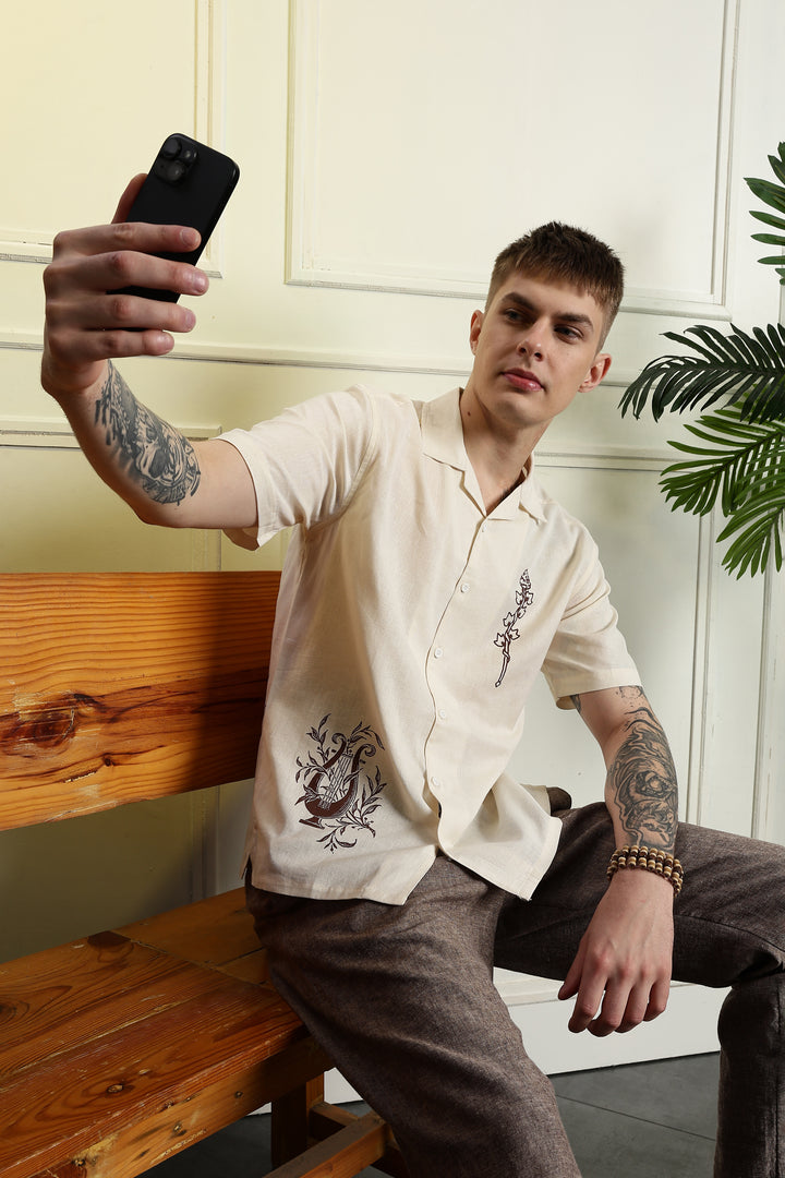Mythical: Linen Cream Cuban shirt
