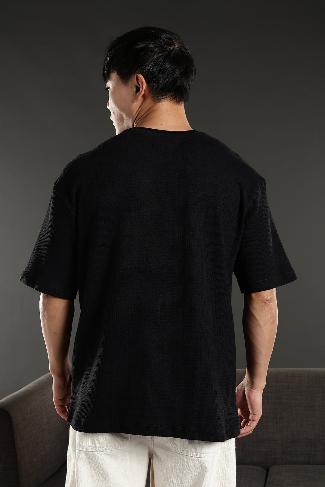 Sunset Embroidery: Textured fabric Oversized T-shirt