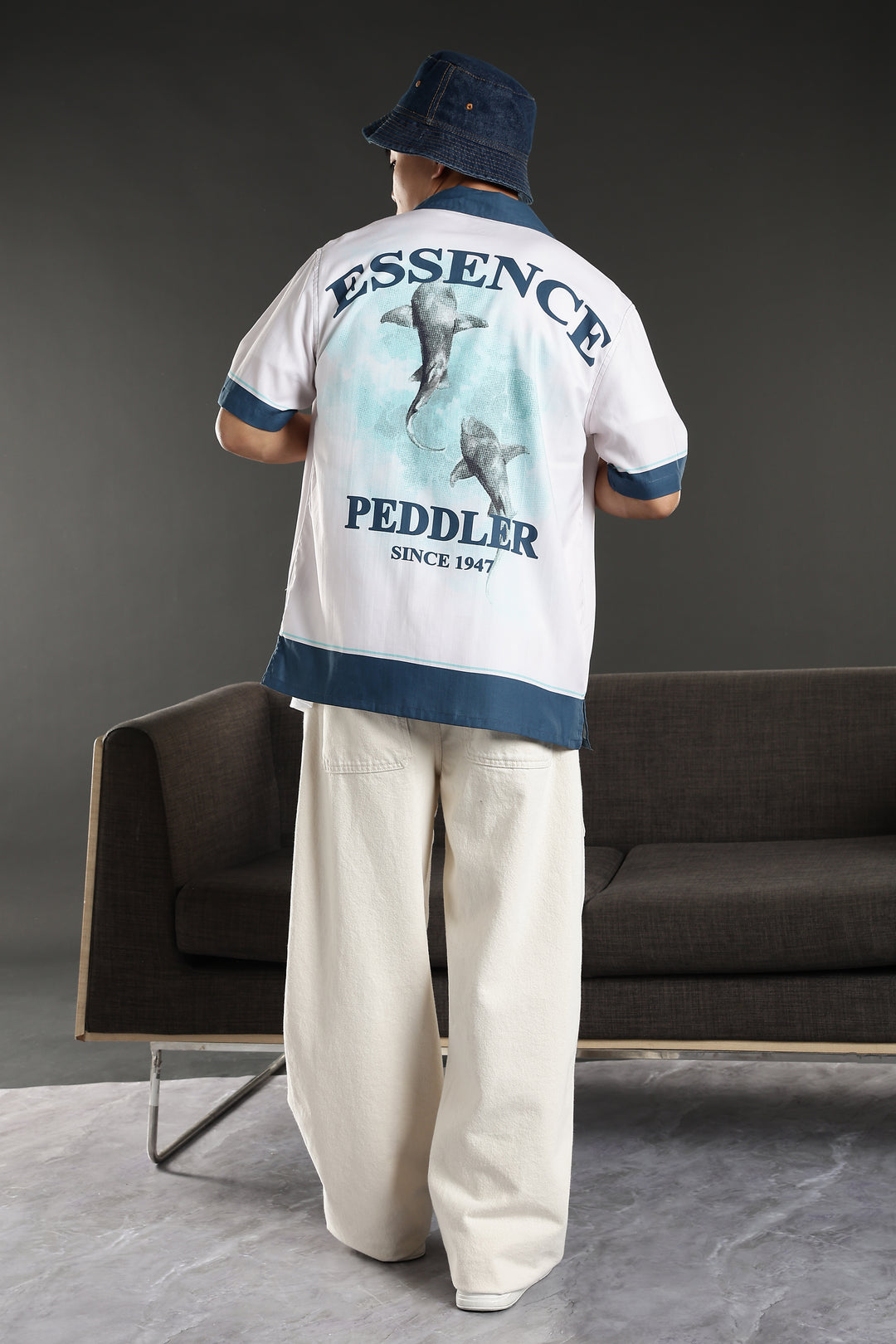 Essence Peddler : Blue Printed Cuban Shirt