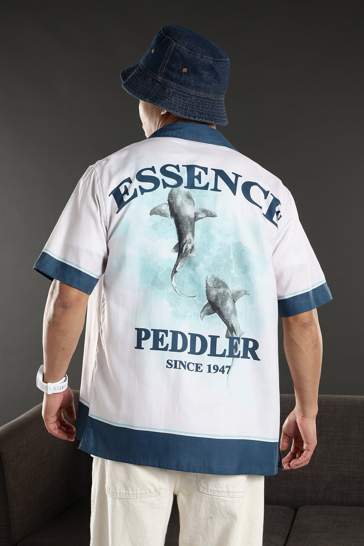Essence Peddler : Blue Printed Cuban Shirt
