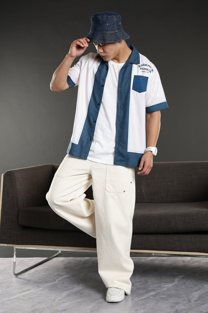 Essence Peddler : Blue Printed Cuban Shirt