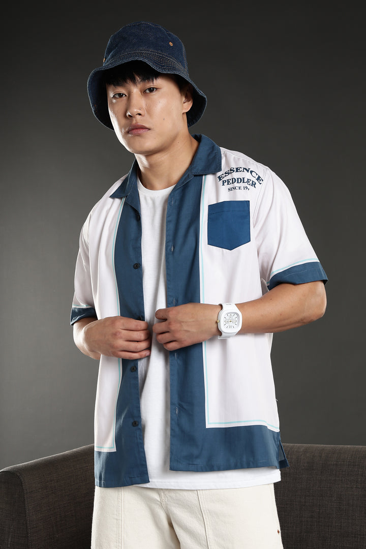 Essence Peddler : Blue Printed Cuban Shirt