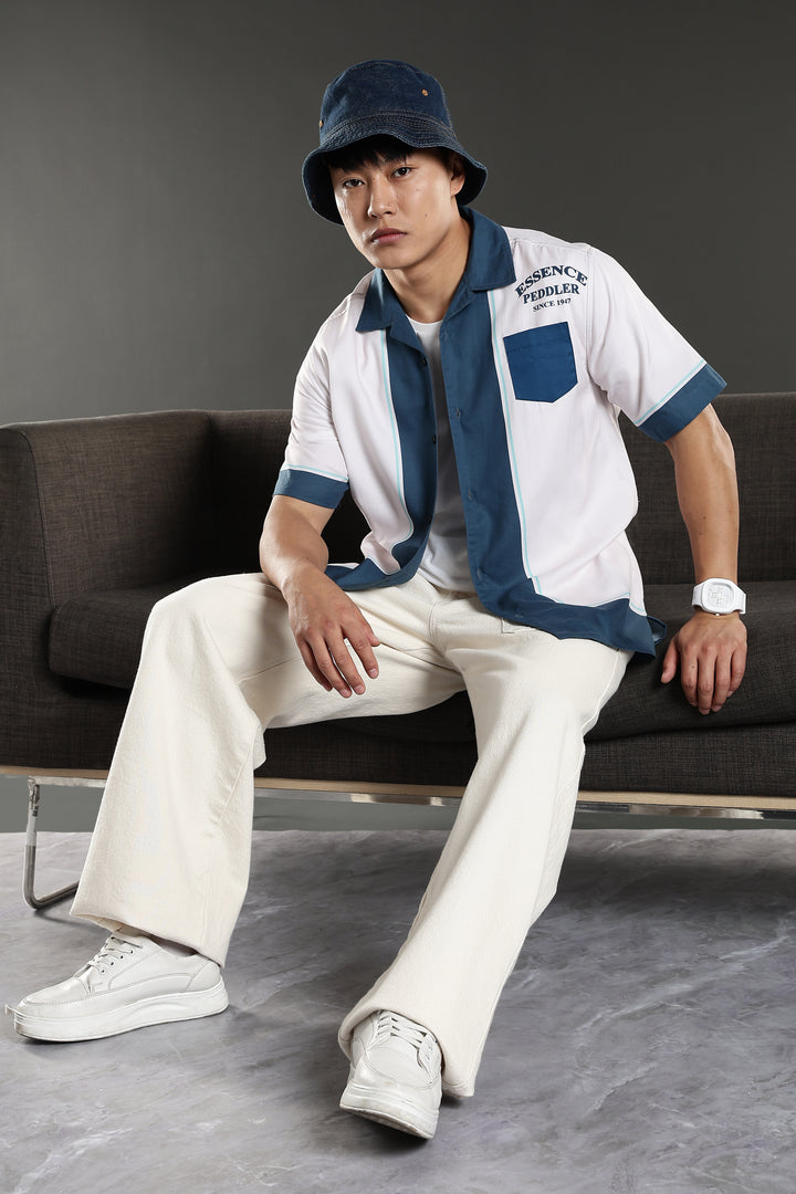 Essence Peddler : Blue Printed Cuban Shirt