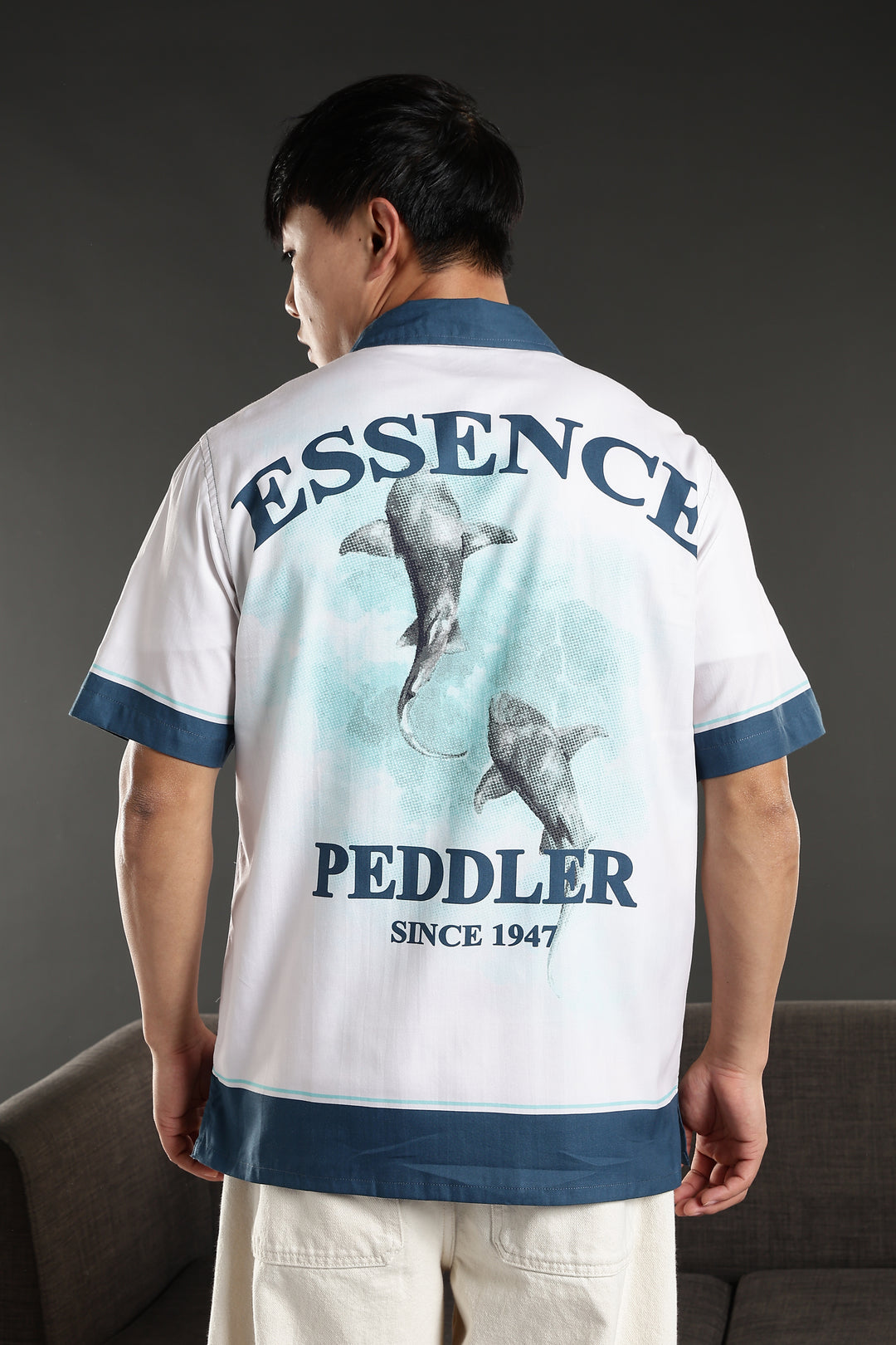 Essence Peddler : Blue Printed Cuban Shirt
