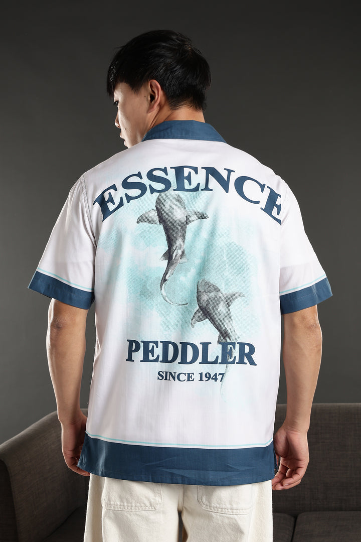 Essence Peddler : Blue Printed Cuban Shirt