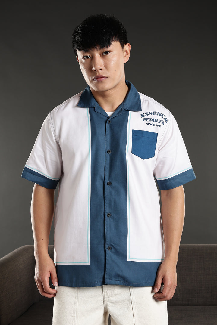 Essence Peddler : Blue Printed Cuban Shirt
