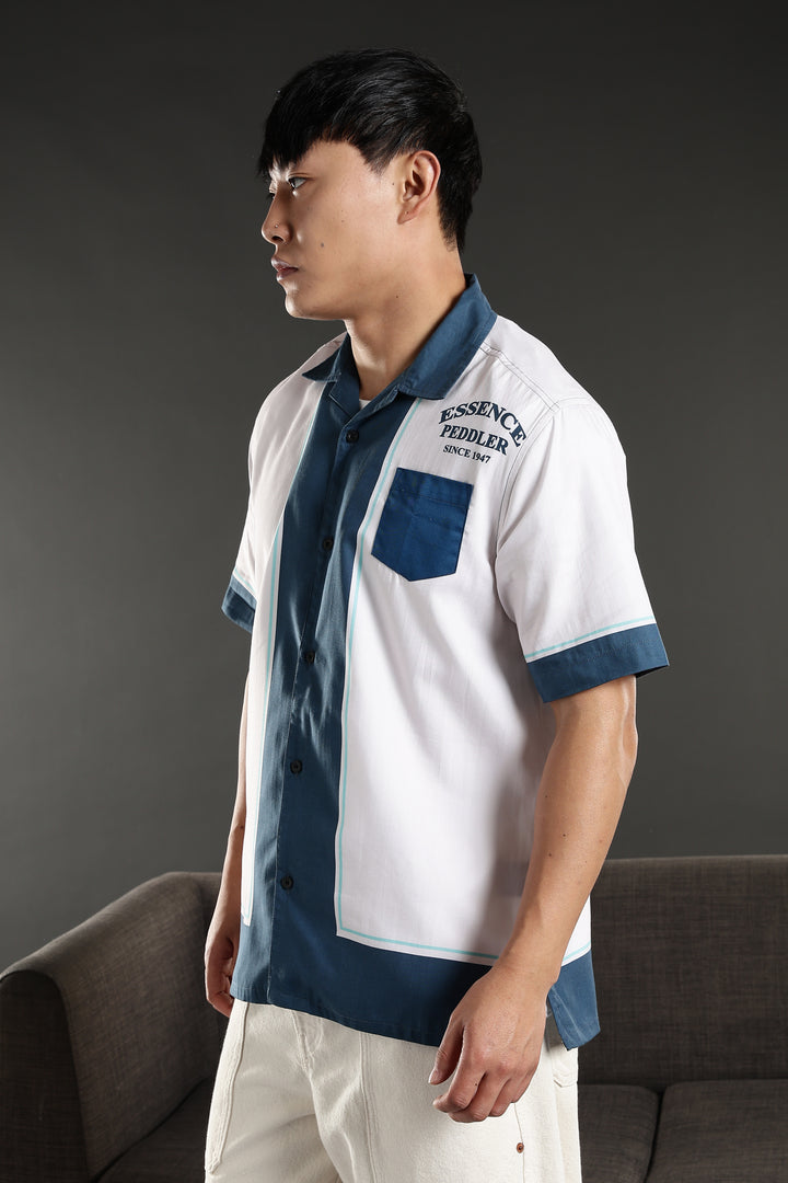 Essence Peddler : Blue Printed Cuban Shirt
