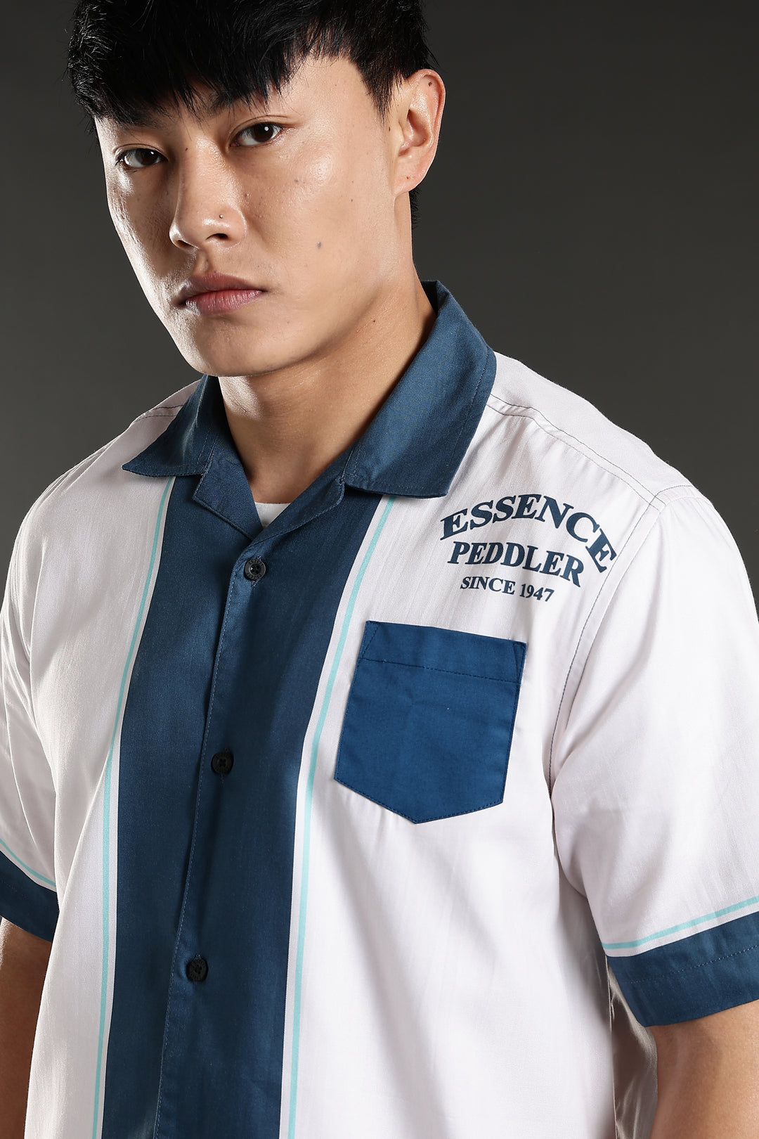 Essence Peddler : Blue Printed Cuban Shirt