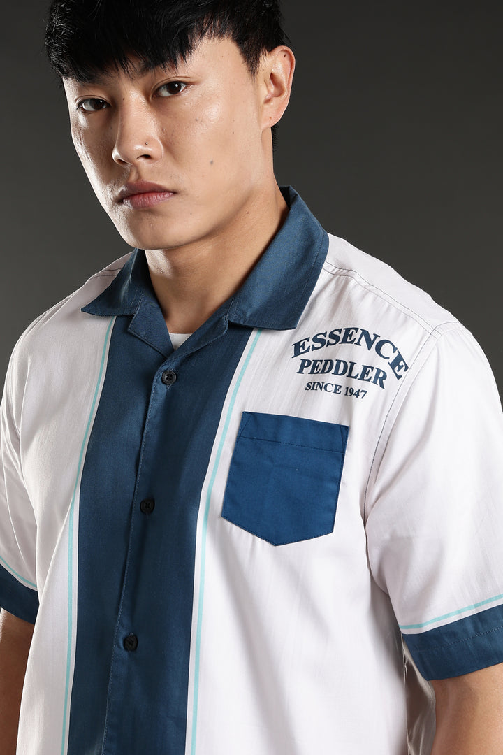 Essence Peddler : Blue Printed Cuban Shirt