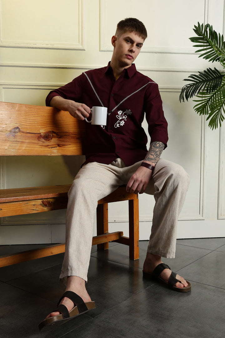Cast Away maroon Shirt