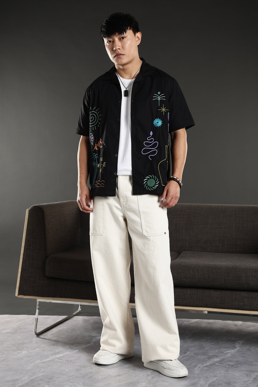 Retreat Embroidery Cuban Shirt