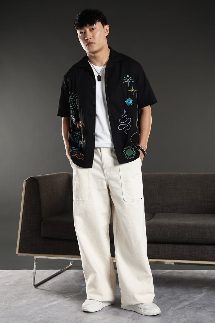 Retreat Embroidery Cuban Shirt