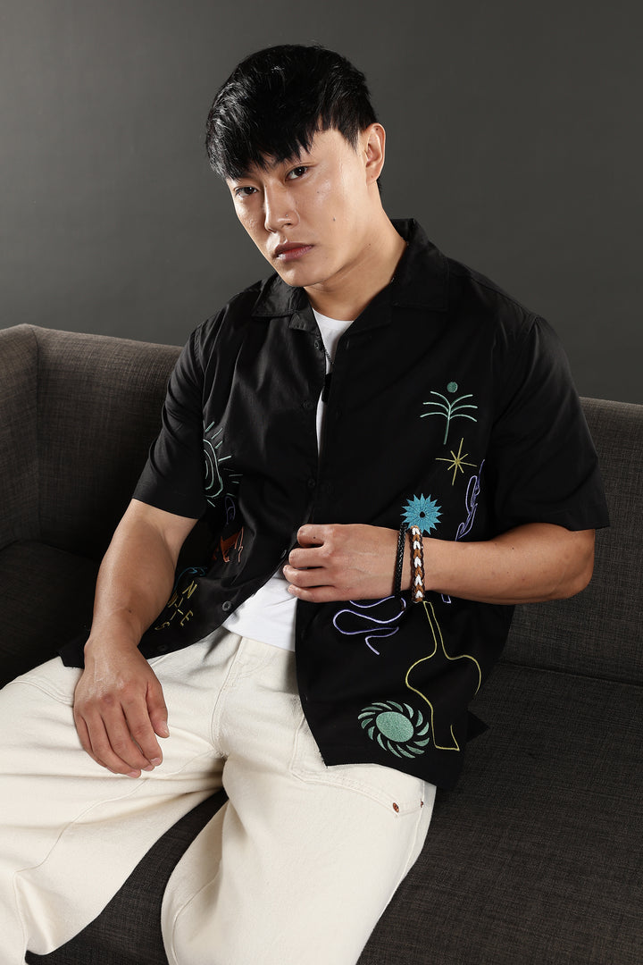 Retreat Embroidery Cuban Shirt