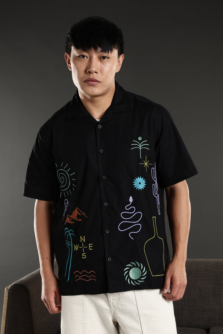 Retreat Embroidery Cuban Shirt