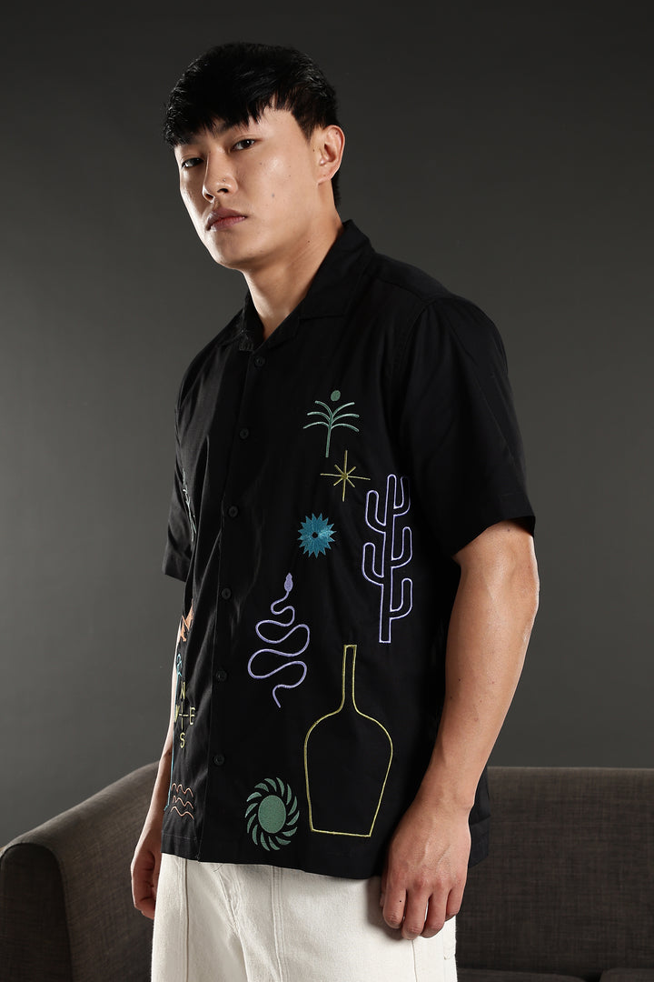 Retreat Embroidery Cuban Shirt