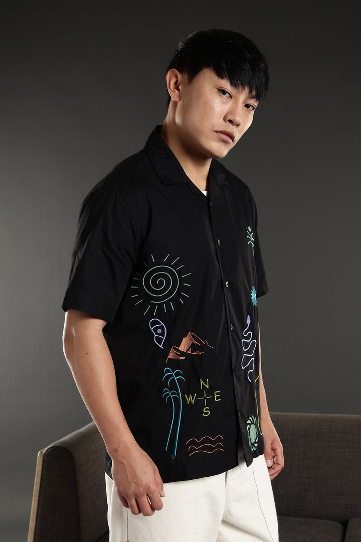 Retreat Embroidery Cuban Shirt