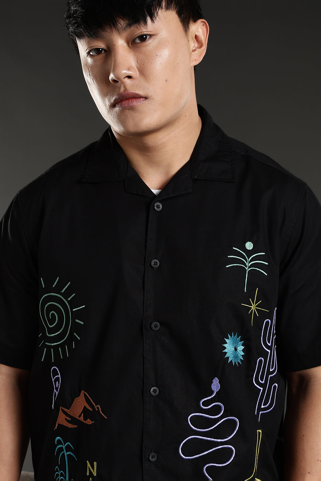 Retreat Embroidery Cuban Shirt