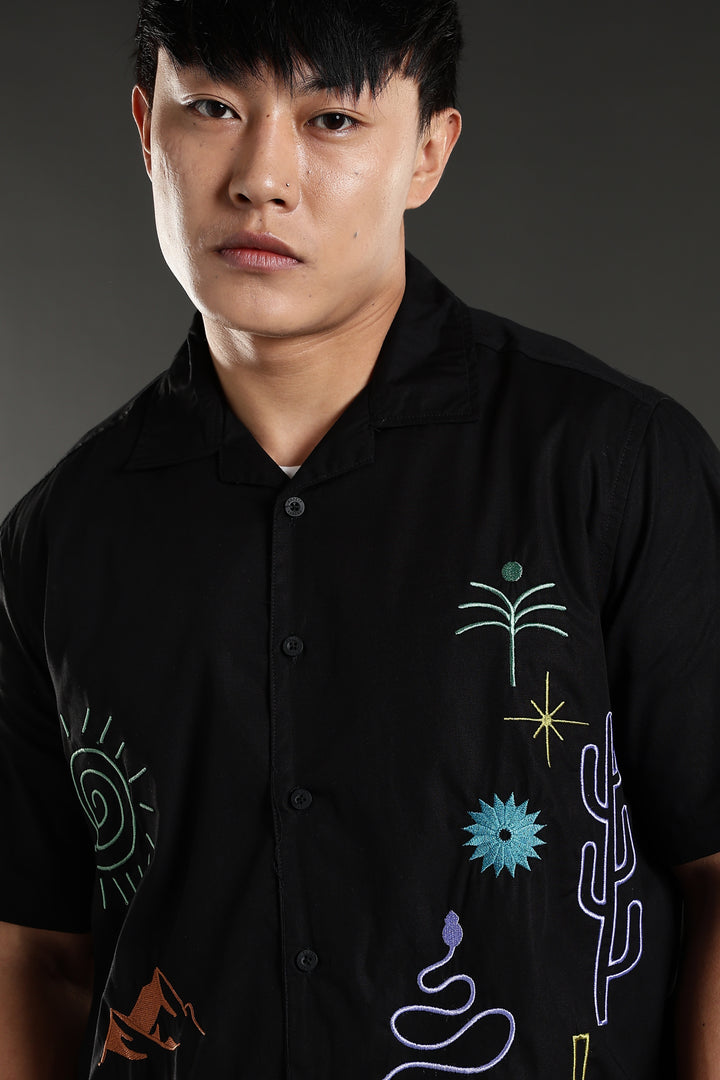 Retreat Embroidery Cuban Shirt