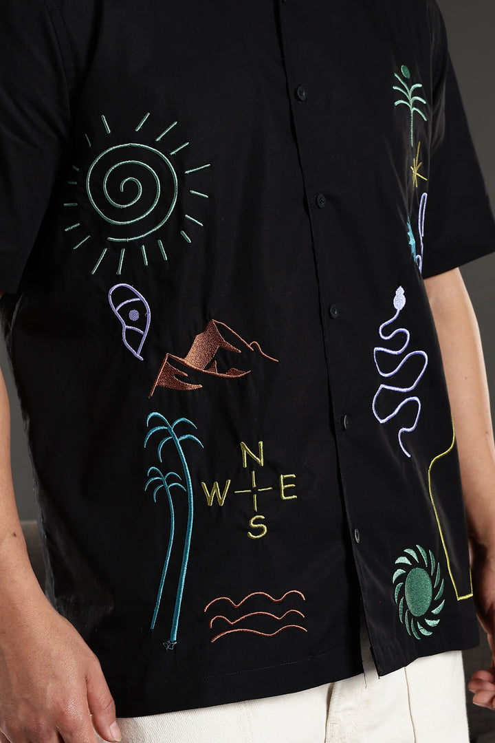 Retreat Embroidery Cuban Shirt