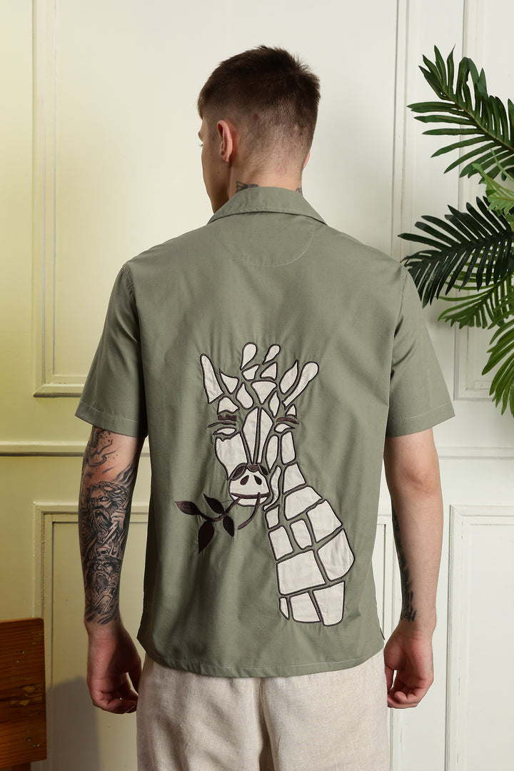 Giraffe Aplique Cuban shirt