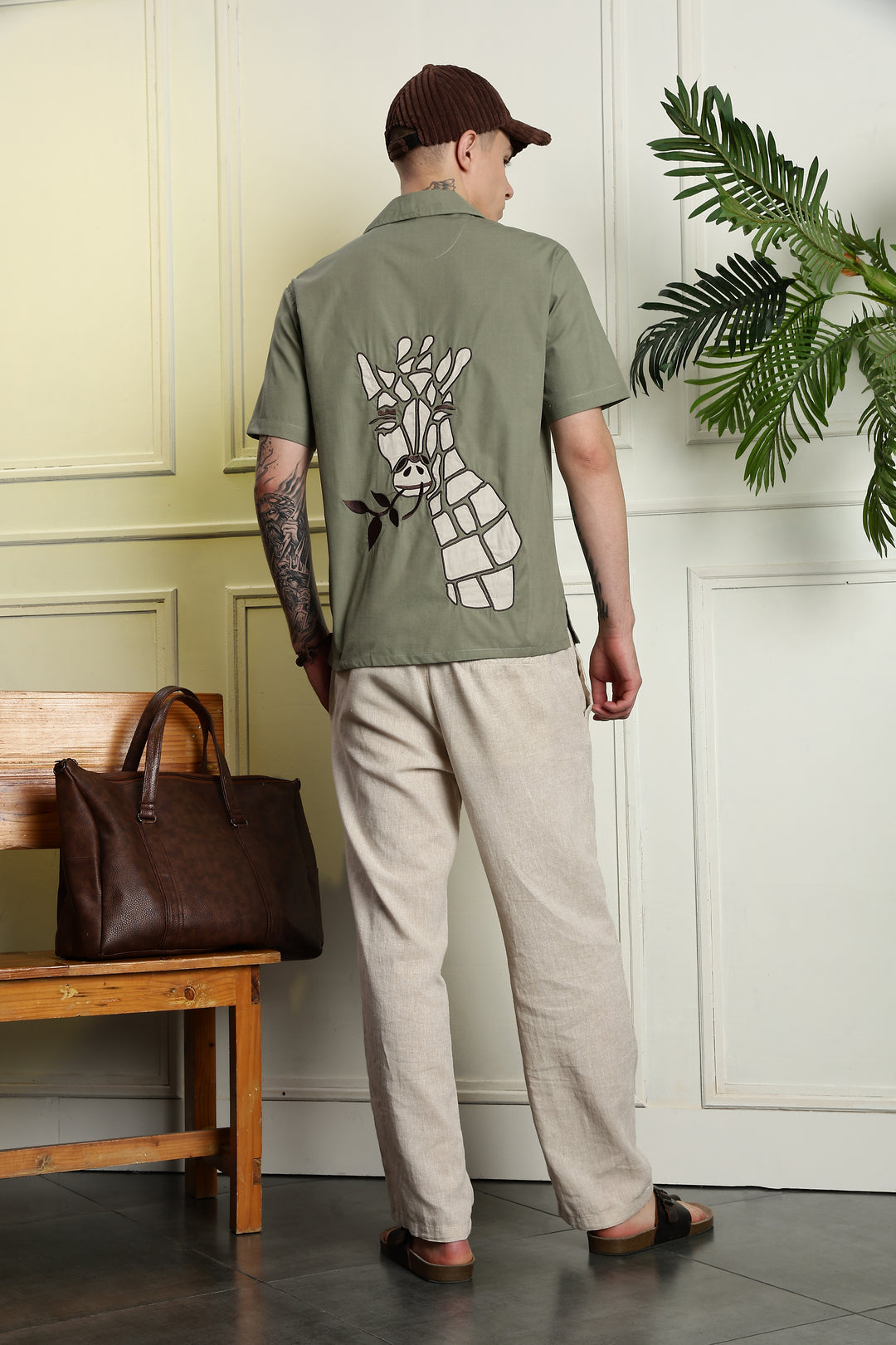 Giraffe Aplique Cuban shirt