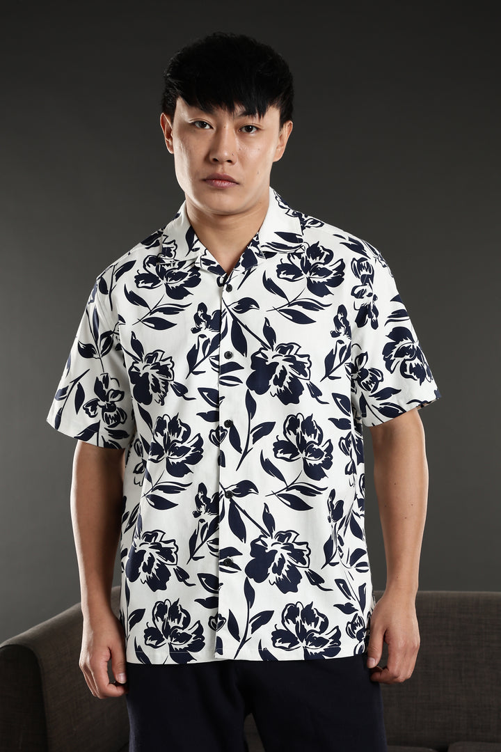 Blue Gem Oversized Cuban Shirt