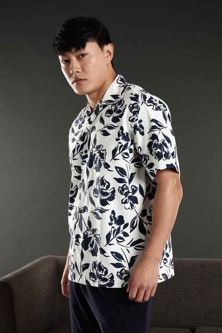 Blue Gem Oversized Cuban Shirt