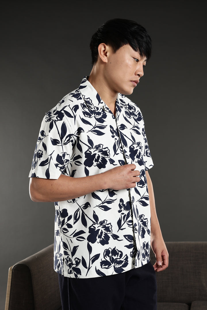 Blue Gem Oversized Cuban Shirt