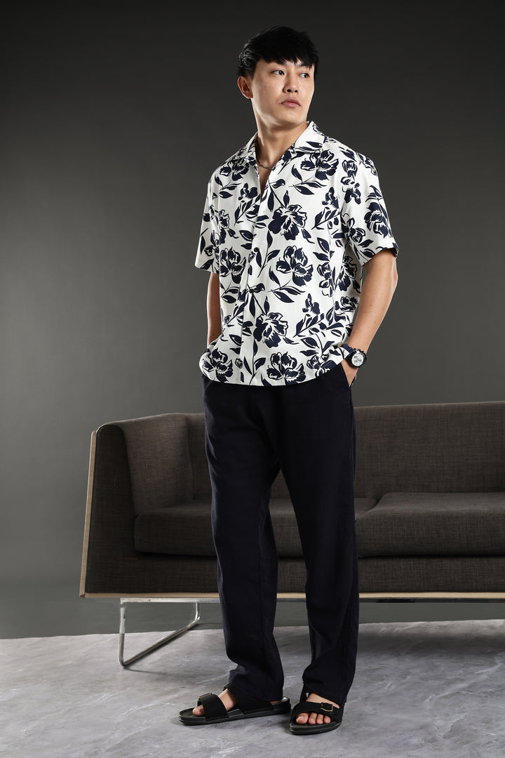 Blue Gem Oversized Cuban Shirt