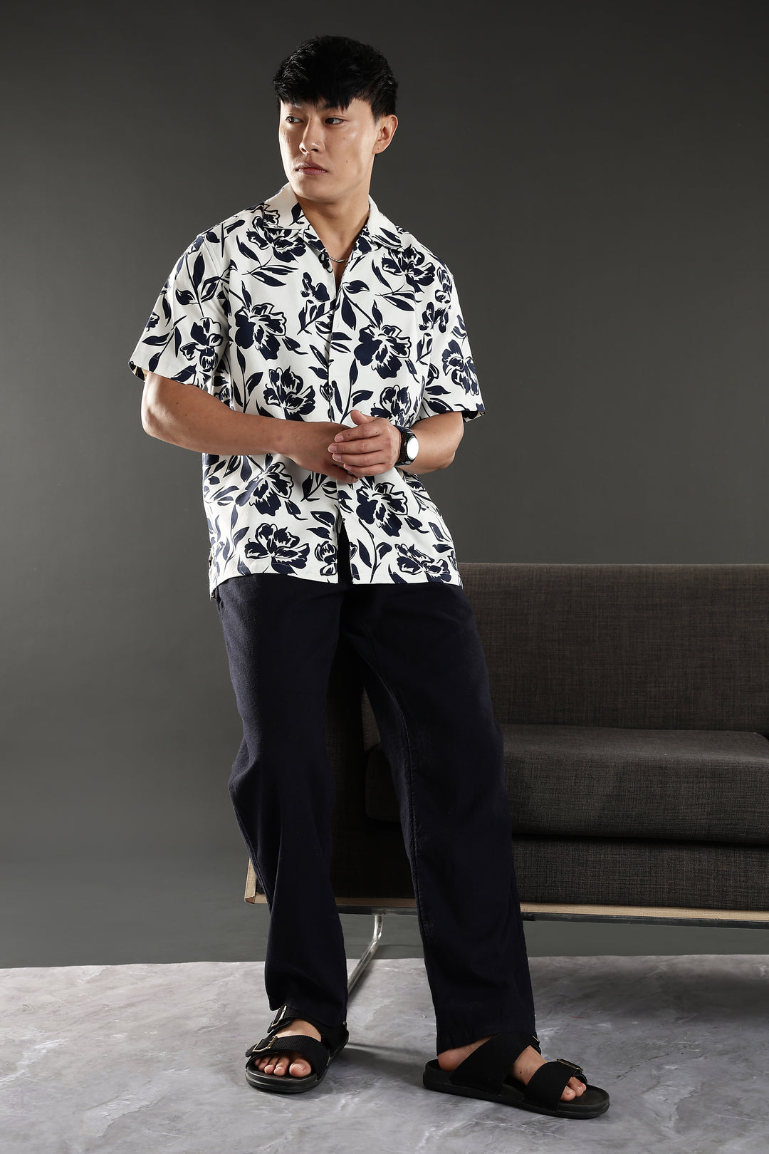 Blue Gem Oversized Cuban Shirt