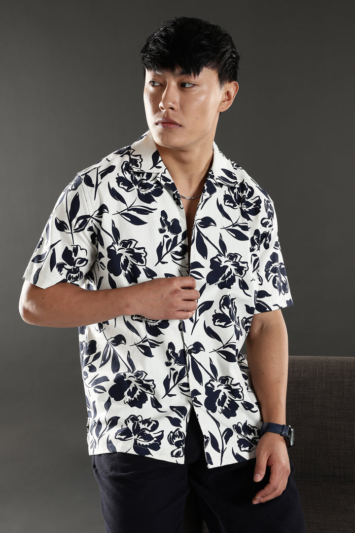 Blue Gem Oversized Cuban Shirt
