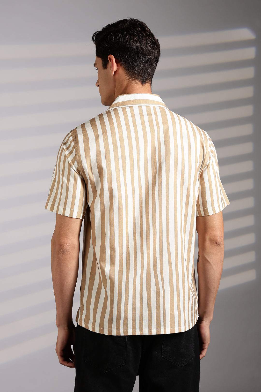 Cards: Brown Stripes Cuban Shirt