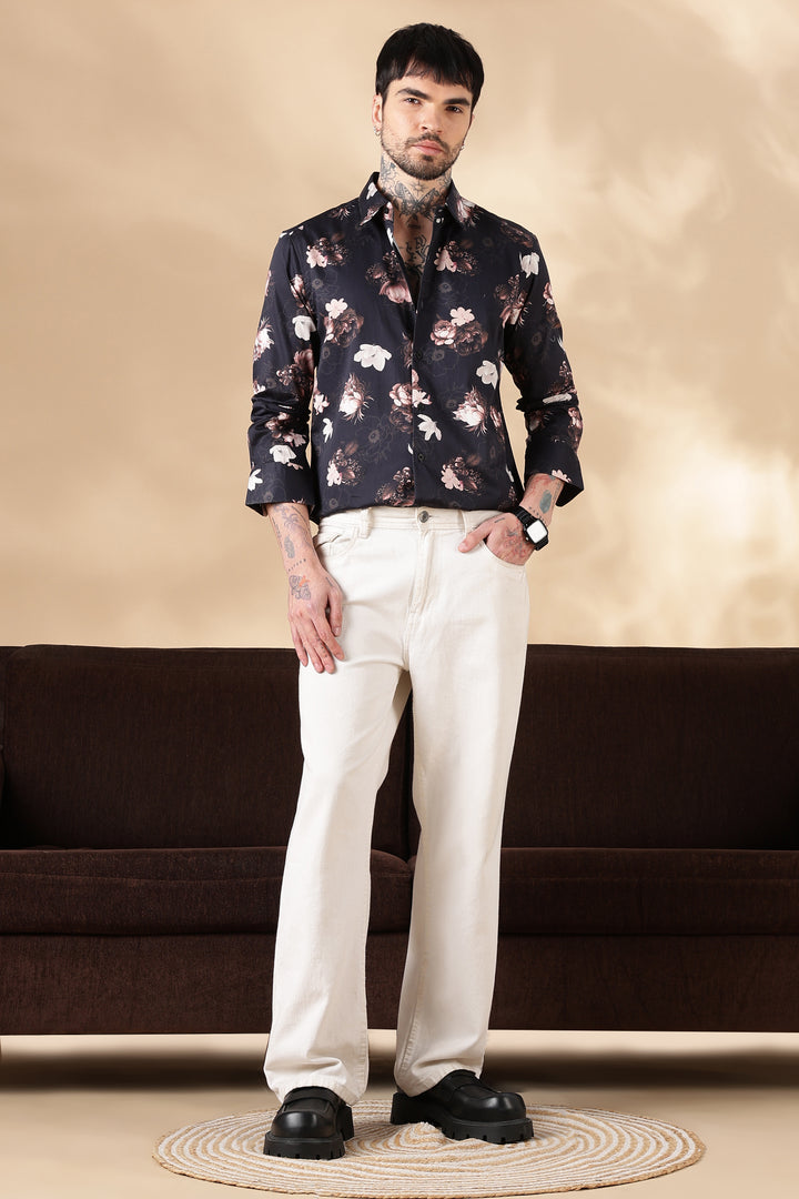 Copper Flower Printed Shirt