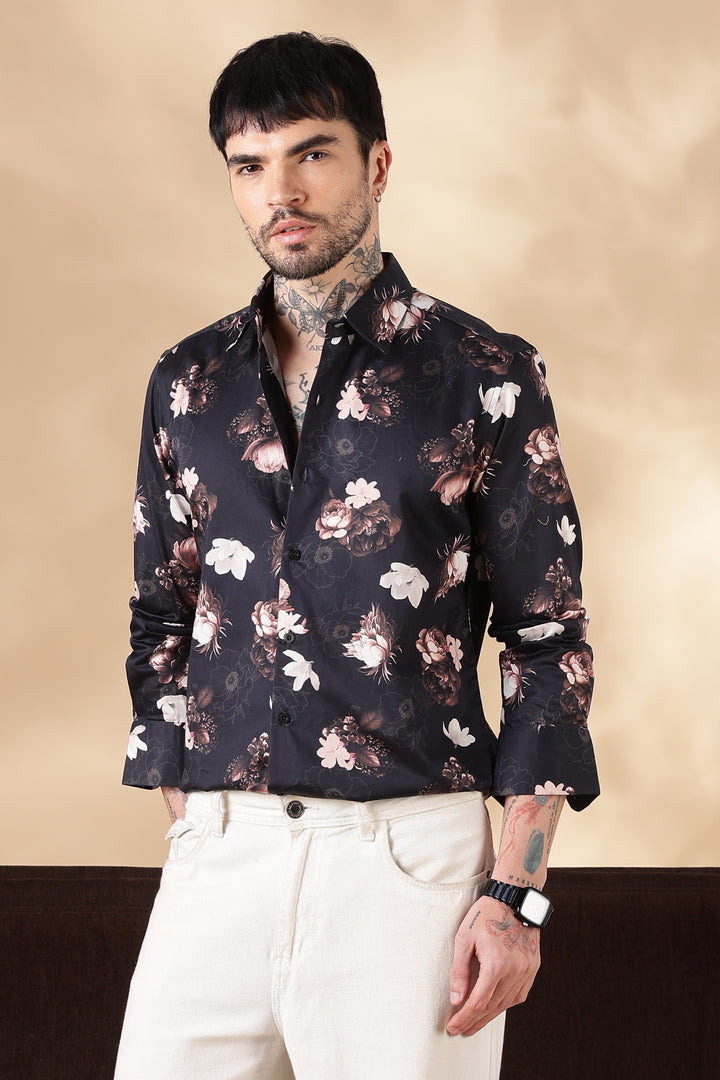 Copper Flower Printed Shirt