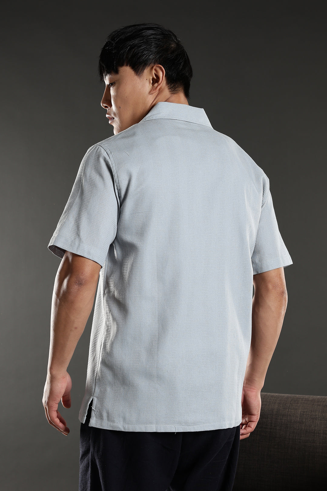 Heritage : Embroidery Textured fabric Cuban Cotton Shirt