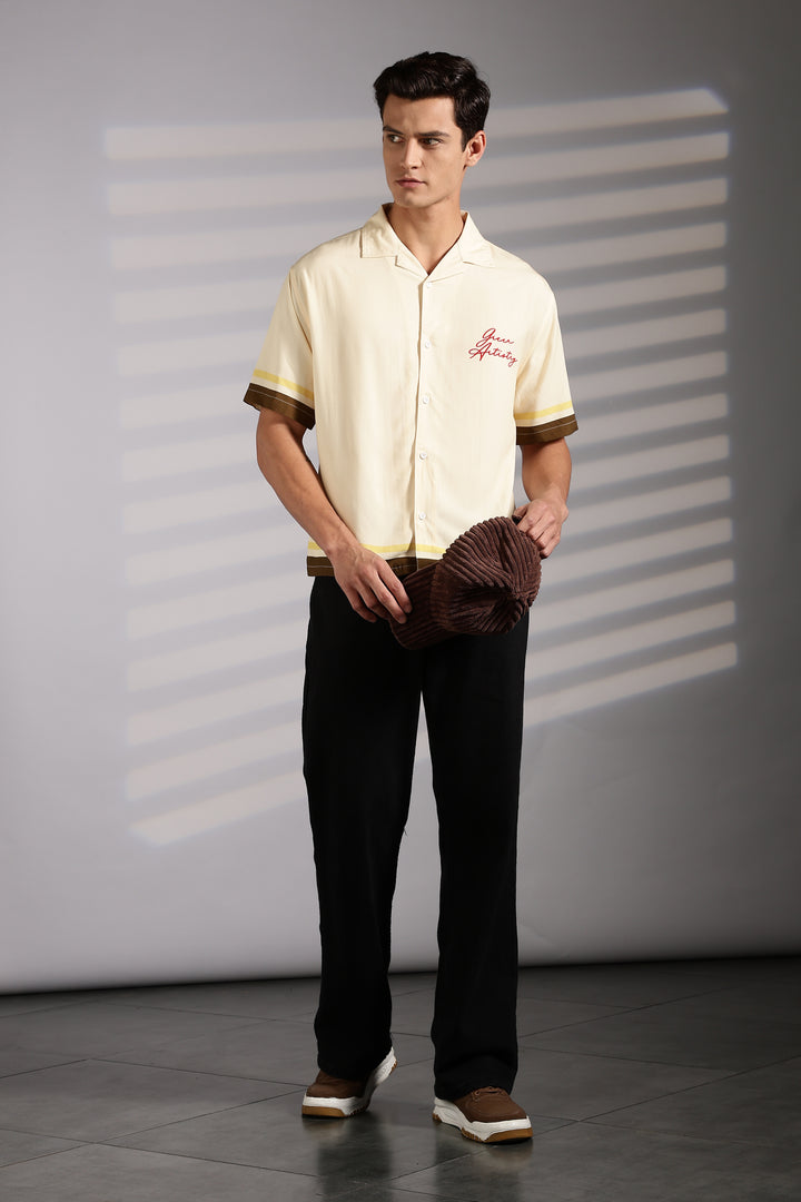 Olive: Boxy Oversized Cuban Shirt
