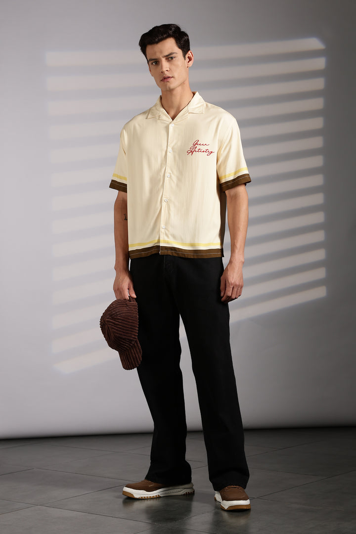 Olive: Boxy Oversized Cuban Shirt