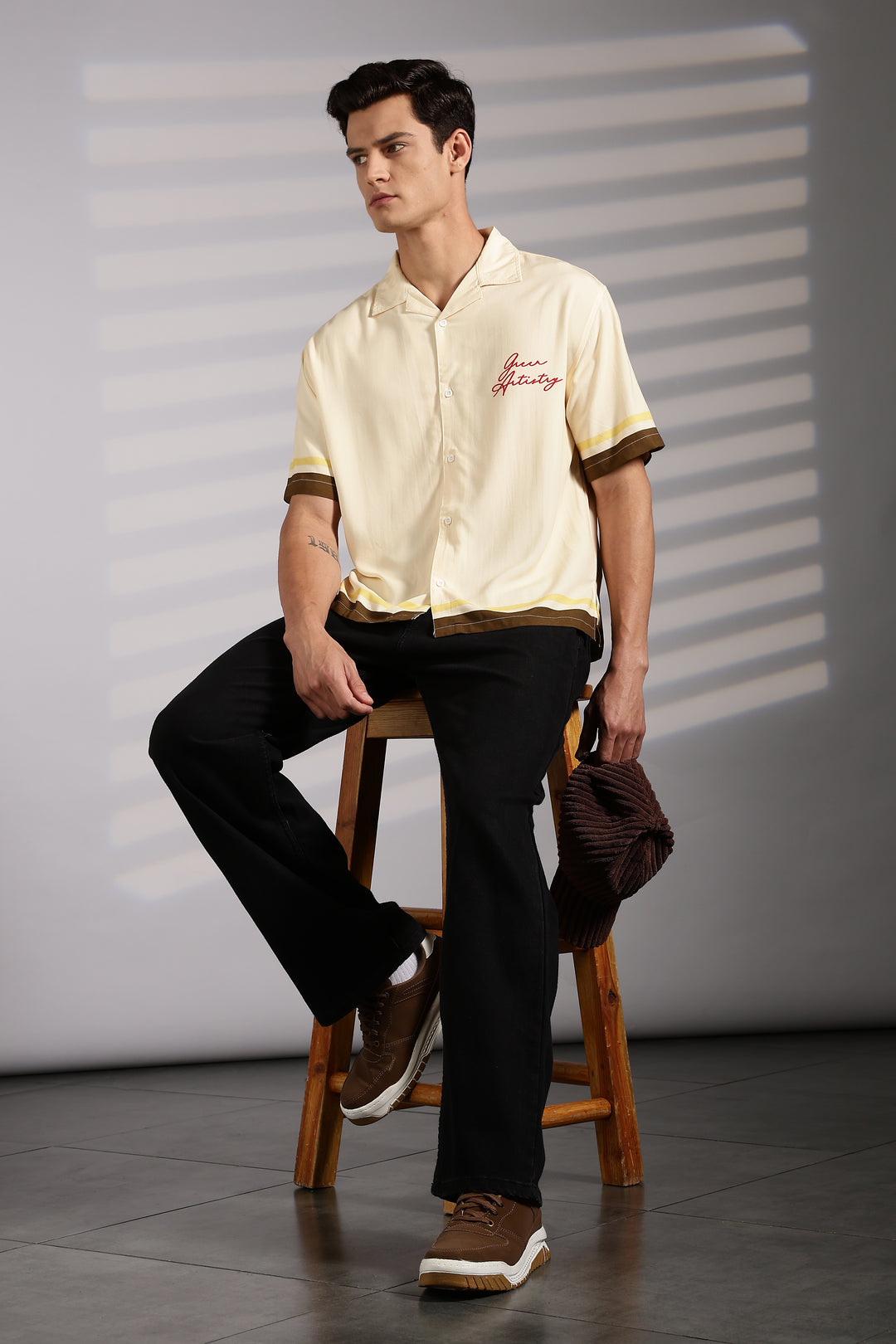 Olive: Boxy Oversized Cuban Shirt