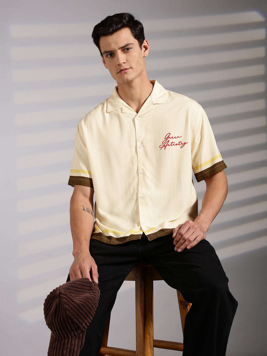 Olive: Boxy Oversized Cuban Shirt