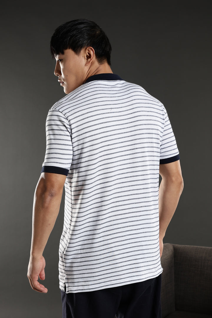 Black & White Stripes Polo T-shirt