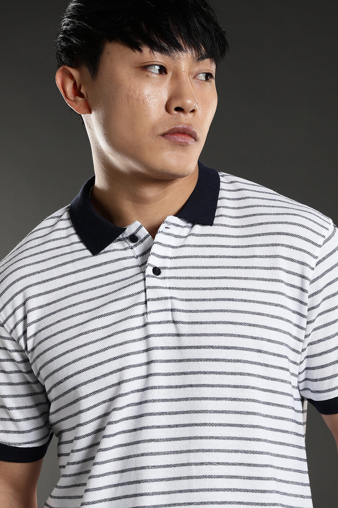 Black & White Stripes Polo T-shirt