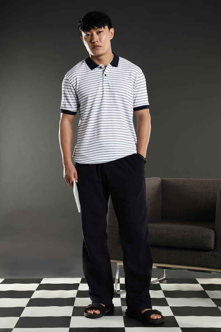 Black & White Stripes Polo T-shirt