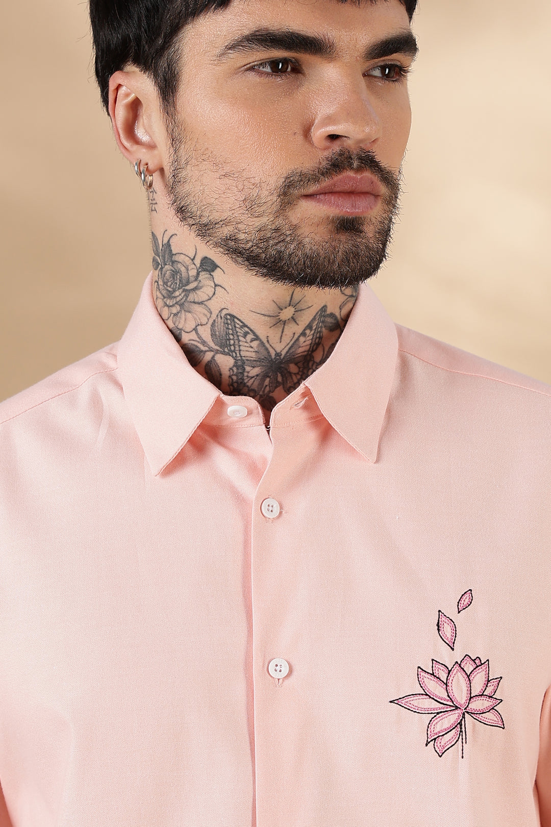 Water Lilly: Pink Embroidery Shirt