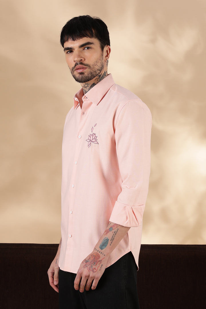 Water Lilly: Pink Embroidery Shirt